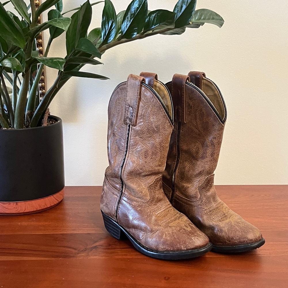 Smoky Mountain Brown Leather Little Kids Cowboy Boots Size 9